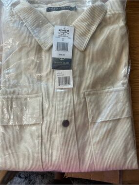 Men's Trinity Coast Lt. Birch Beige Corduroy Snap Button Front Jacket XL